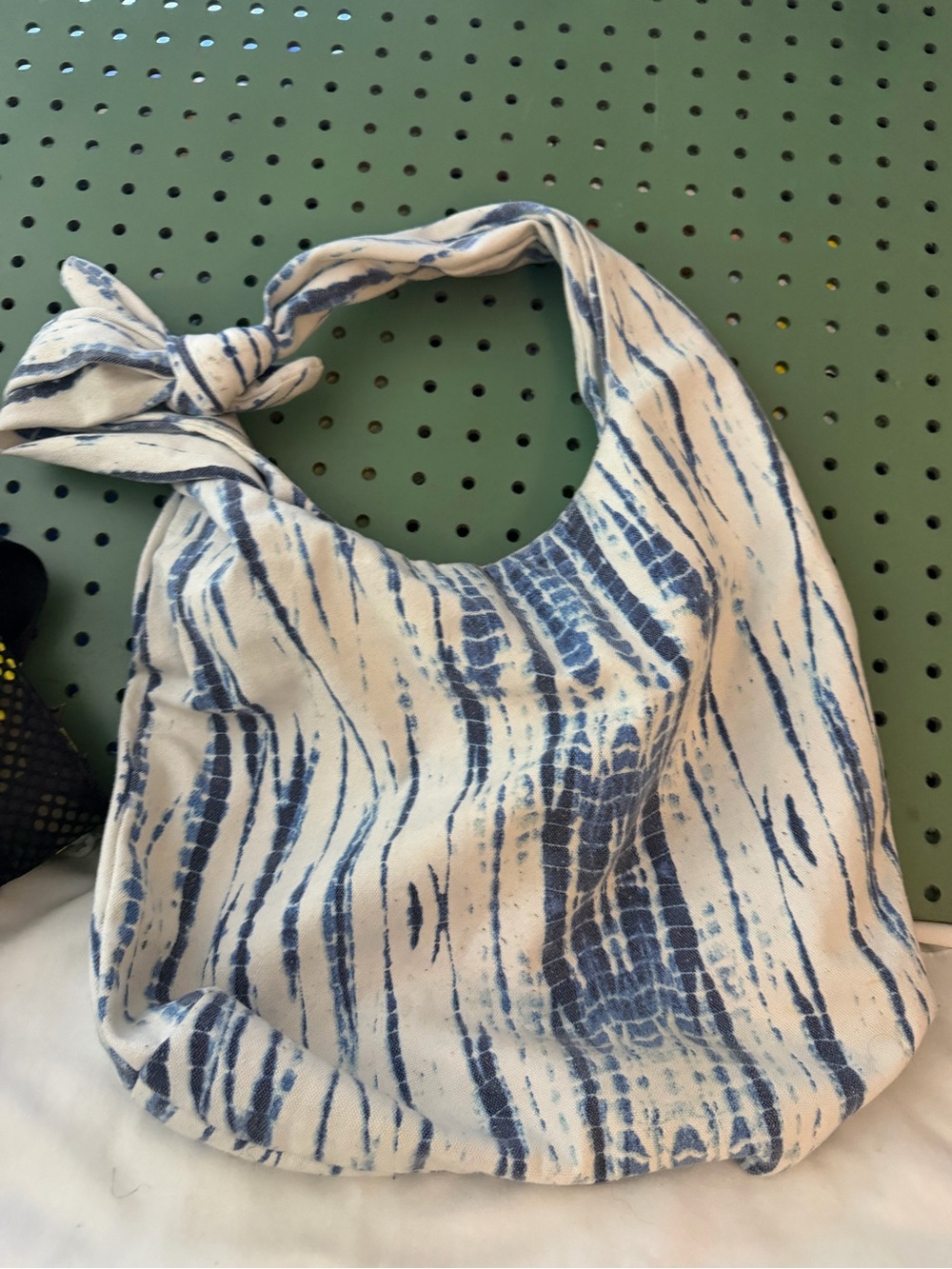 Blue Tie-Dye Hobo Shoulder Bag